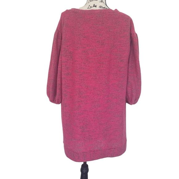 SATURDAY SUNDAY ANTHROPOLOGIE TUNIC DRESS LYLA COZY PINK BALLOON SLEEVE SZ M NWT - Picture 16 of 16